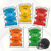 Geel Football 1e Hand getrokken Verjaardag