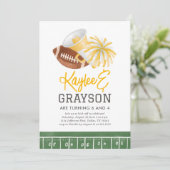 Geel Football en cheerleading gezamenlijke verjaar Kaart (Staand voorkant)