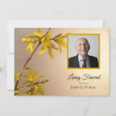 Geel Forsythia Bloemen Wonen Begrafenisfeest Kaart (Voorkant)