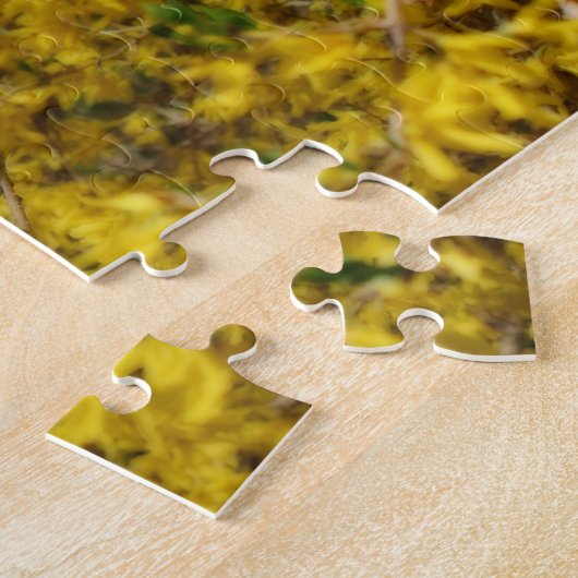 Geel Forsythia Flowers Orton Effect Legpuzzel (Zijkant)