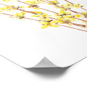 geel forsythia waterverf schilderij poster (Hoek)