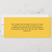 Geel Foto Afstuderen Ticket-uitnodigingen Kaart (Achterkant)