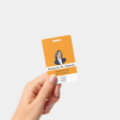Geel | Foto Personeelslogo of QR CODE Beveiligings Badge (Handheld)
