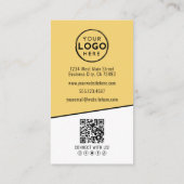 Geel Foto QR Code Bedrijfslogo Verticaal Visitekaartje (Achterkant)