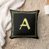 Geel frame monogram letter minimalistische kussens (Deken)