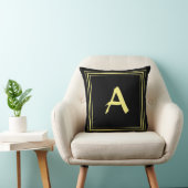 Geel frame monogram letter minimalistische kussens (Stoel)