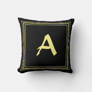 Geel frame monogram letter minimalistische kussens