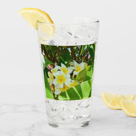 Geel Frangipani-boom, Drink-glas Glas (Voorkant ijs)