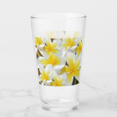 Geel Frangipani Bouquet, Drink Glass Glas (Achterkant)