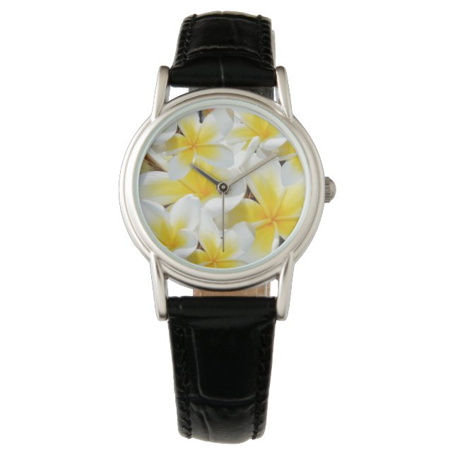 Geel Frangipani Bouquet, Horloge (Voorkant)