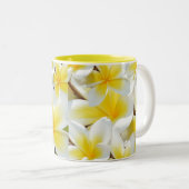 Geel Frangipani Bouquet, Tweekleurige Koffiemok (Voorkant rechts)
