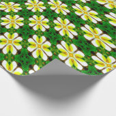 geel Frangipani-patroon Cadeaupapier (Hoek)