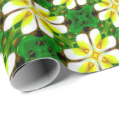 geel Frangipani-patroon Cadeaupapier (Rol Hoek)