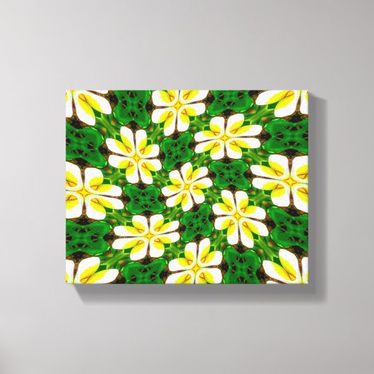geel Frangipani-patroon Canvas Afdruk (Voorkant)