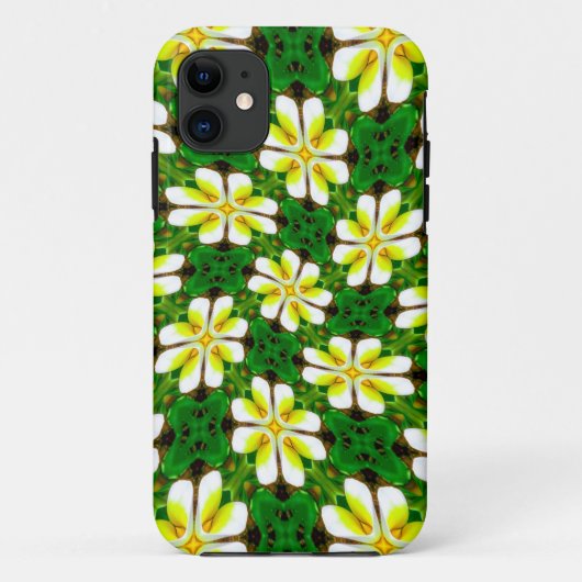 geel Frangipani-patroon Case-Mate iPhone Case (Achterkant)