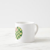 geel Frangipani-patroon Espresso Kop (Voorkant rechts)