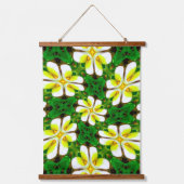 geel Frangipani-patroon Hangend Wandkleed (Voorkant)