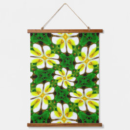 geel Frangipani-patroon Hangend Wandkleed