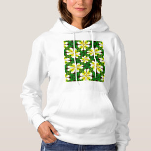geel Frangipani-patroon Hoodie