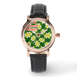 geel Frangipani-patroon Horloge