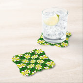 geel Frangipani-patroon Kartonnen Onderzetters (Insitu)