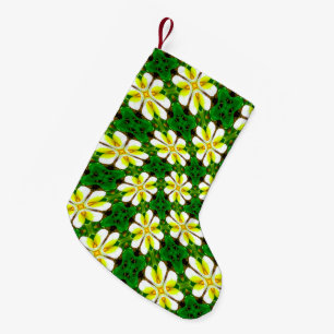 geel Frangipani-patroon Kleine Kerstsok