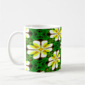 geel Frangipani-patroon Koffiemok (Links)