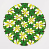 geel Frangipani-patroon Labels (Design 2)