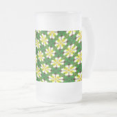 geel Frangipani-patroon Matglas Bierpul (Voorkant rechts)