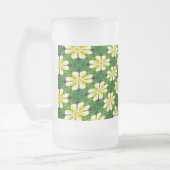 geel Frangipani-patroon Matglas Bierpul (Links)