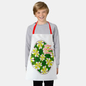 geel Frangipani-patroon Schort (Gedragen)