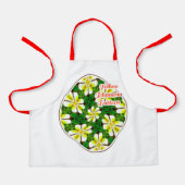 geel Frangipani-patroon Schort (Voorkant)