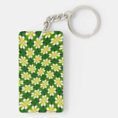 geel Frangipani-patroon Sleutelhanger (achterkant)