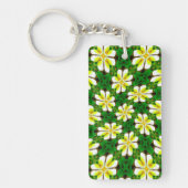 geel Frangipani-patroon Sleutelhanger (Voorkant)