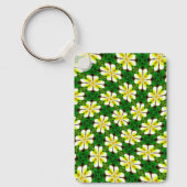 geel Frangipani-patroon Sleutelhanger (Voorkant)