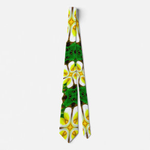 geel Frangipani-patroon Stropdas