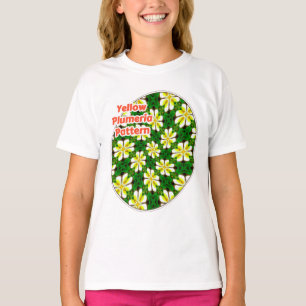 geel Frangipani-patroon T-shirt