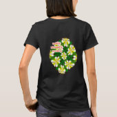 geel Frangipani-patroon T-shirt (Achterkant)