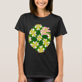 geel Frangipani-patroon T-shirt