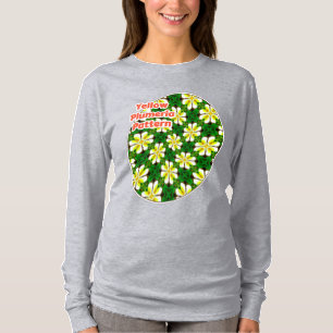 geel Frangipani-patroon T-shirt