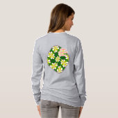 geel Frangipani-patroon T-shirt (Achterkant volledig)