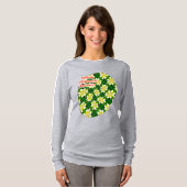 geel Frangipani-patroon T-shirt (Voorkant volledig)