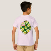 geel Frangipani-patroon T-shirt (Achterkant volledig)