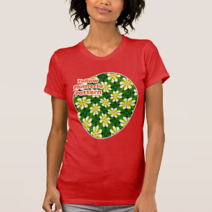 geel Frangipani-patroon T-shirt