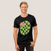 geel Frangipani-patroon Tri-Blend Shirt (Voorkant volledig)