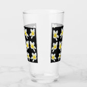 Geel Frangipanis op zwart, Drink glas (Links)