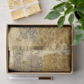  geel Frans rustieke botanische ontkoppeling Tissuepapier (Geschenk)