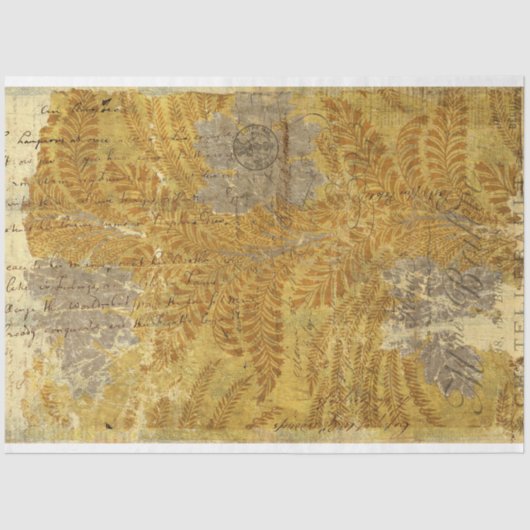  geel Frans rustieke botanische ontkoppeling Tissuepapier (Voorkant)