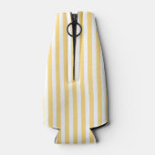 Geel Frans strand Stripe gepersonaliseerd monogram Flesjeskoeler (Achterkant)