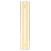 Geel Frans strand Stripe gepersonaliseerd monogram Medium Tafelloper (Voorkant)